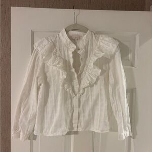 White Ruffled Blouse